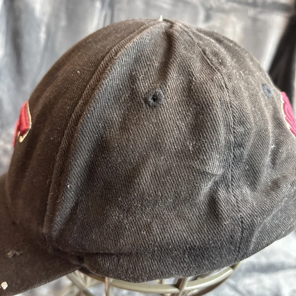 Vintage Virginia Tech Cap Black Hat 3D Embroidered Cotton Strapback‎ Distressed
